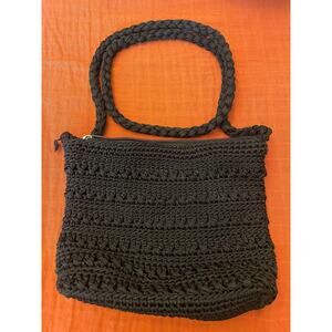 Merona Knit Crochet Black Purse